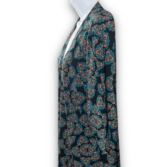 LULAROE orange & blue bohemian patterned duster size small - Picture 3 of 12